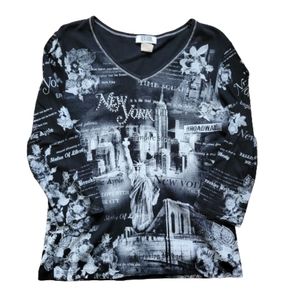 New York 3/4 Length Sleeve Shirt Women's Size Small